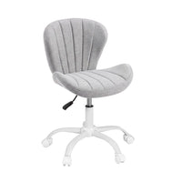 Artiss Ergonomic Office Chair Armless Height Adjustable Computer Desk Chair Fabric Light Grey