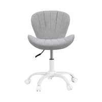 Artiss Ergonomic Office Chair Armless Height Adjustable Computer Desk Chair Fabric Light Grey