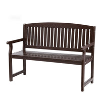 Gardeon Outdoor Garden Bench Wooden 2 Seater Lounge Chair Patio Furniture Brown
