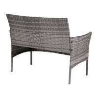 Gardeon 4 Seater Outdoor Sofa Set Wicker Setting Table Chair Furniture Grey