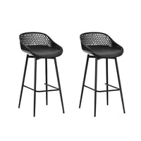 2x Outdoor Bar Stools Plastic Black