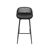 2x Outdoor Bar Stools Plastic Black