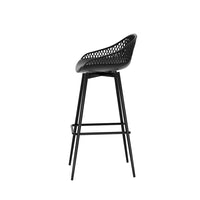 4x Outdoor Bar Stools Plastic Black