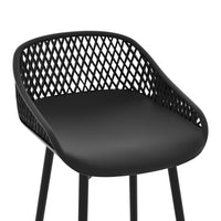 4x Outdoor Bar Stools Plastic Black