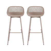 Gardeon 2PC Outdoor Bar Stools Plastic Metal Dining Chair Patio Furniture Coffee