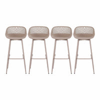 Gardeon 4-Piece Outdoor Bar Stools Plastic Metal Dining Chair Furniture Coffee