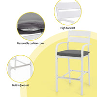 Gardeon Outdoor Bar Set 5-Piece Patio Dining Chairs Aluminium Table Stools White