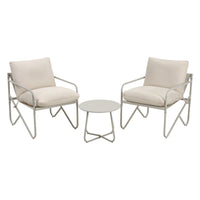 Gardeon Outdoor Bistro Set 3 Piece Patio Furniture Conversation Table and Chairs Khaki