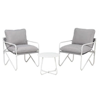 Gardeon Outdoor Bistro Set 3 Piece Patio Furniture Conversation Table and Chairs Grey
