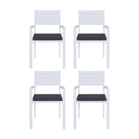 Gardeon 4PC Outdoor Dining Chairs Stackable Aluminum Lounge Chair Patio Furniture