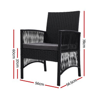 Gardeon 2PC Outdoor Dining Chairs Patio Furniture Wicker Lounge Chair Garden