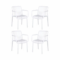 Gardeon 4PC Outdoor Dining Chairs Patio Furniture PP Stackable Chair Garden White