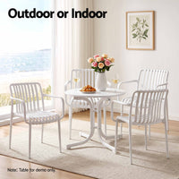 Gardeon 4PC Outdoor Dining Chairs Patio Furniture PP Stackable Chair Garden White