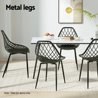 Gardeon 4PC Outdoor Dining Chairs PP Lounge Chair Patio Garden Furniture Black