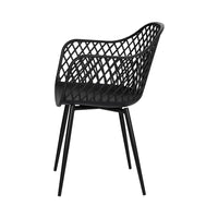 Gardeon 4PC Outdoor Dining Chairs PP Lounge Chair Patio Furniture Garden Black