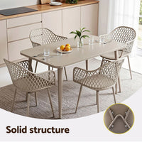 Gardeon 4PC Outdoor Dining Chairs PP Lounge Chair Patio Furniture Garden Coffee