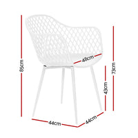 4PC Outdoor Dining Chairs PP Lounge Chair Patio Furniture Garden White