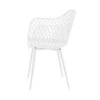 4PC Outdoor Dining Chairs PP Lounge Chair Patio Furniture Garden White