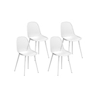 4PC Outdoor Dining Chairs PP Lounge Chair Patio Garden Furniture White