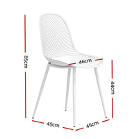 4PC Outdoor Dining Chairs PP Lounge Chair Patio Garden Furniture White