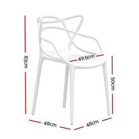 4PC Outdoor Dining Chairs PP Portable Stackable Chair Patio Furniture White