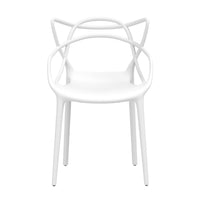 4PC Outdoor Dining Chairs PP Portable Stackable Chair Patio Furniture White