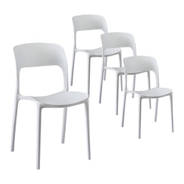 Gardeon 4PC Outdoor Dining Chairs Stackable PP Patio Chair Garden Furniture White