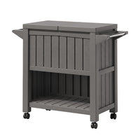 Gardeon Outdoor Storage Cabinet Box 80L Ice Bucket Cooler Rolling Serving Cart Kitchen Trolley Brown