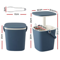 Gardeon 2-in-1 Outdoor Bar Table Portable Ice Bucket Cooler 15L Tong Blue