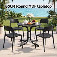 Gardeon 5PCS Outdoor Dining Set Table and Chairs Patio Furniture Garden Black