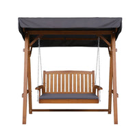 Gardeon Swing Chair Wooden Garden Bench Canopy 2 Seater Outdoor Furniture
