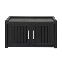 Outdoor Storage Box Bench Shoe Cabinet with Shelf Resin 81cm Black