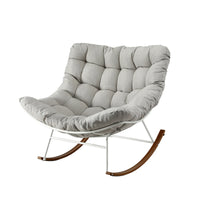 Gardeon Outdoor Rocking Chair Furniture Papasan Recliner Garden Patio Lounge Setting White