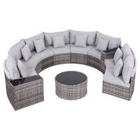 Gardeon 8 Seater Outdoor Sofa Set 11PCS Table Chair Set Garden Rattan Furniture