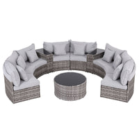Gardeon 8 Seater Outdoor Sofa Set 11PCS Table Chair Set Garden Rattan Furniture