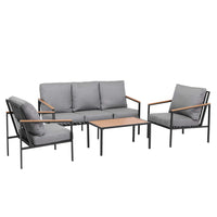 5 Seater Outdoor Sofa Set 4PCS Table Chair Garden Bench Patio Furniture