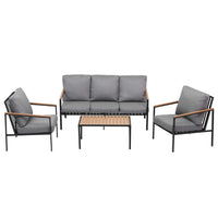 5 Seater Outdoor Sofa Set 4PCS Table Chair Garden Bench Patio Furniture
