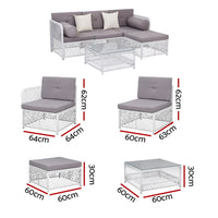 Gardeon 4 Seater Outdoor Sofa Set 5PCS Table Chair Set Garden Patio Furniture