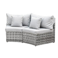 Gardeon 2 PCS Outdoor Sofa Set Rattan Modular Chair Garden Patio Furniture Grey