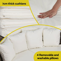 Gardeon Outdoor Day Bed Sun Lounge Setting Wicker Lounger Furniture Patio Beige Set of 3