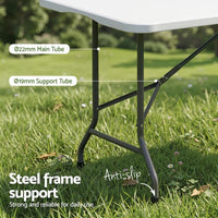 Gardeon 180cm Folding Table Portable Fold-in-Half with Handle Camping Picnic