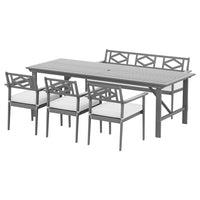 Outdoor Dining Set 5 Piece Wooden Table Chairs Setting Grey