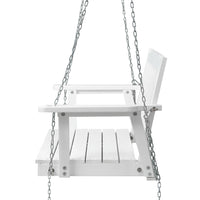 Porch Swing Chair with Chain Garden Chair Outdoor Furniture Wooden White