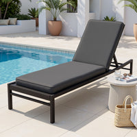 Gardeon Outdoor Chaise Lounge Cushion Lounge Chair Pad Sunbed Mattress Grey