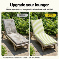 Gardeon Outdoor Chaise Lounge Cushion Lounge Chair Pad Sunbed Mattress Green