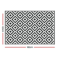 Gardeon Outdoor Rugs 120x180cm Large Carpet Reversible Area Mat PP Dual-Sided Patio Rug Cross