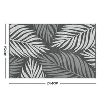 Gardeon Outdoor Rugs 152x244cm Large Carpet Reversible Area Mat PP Dual-Sided Patio Rug Leaf