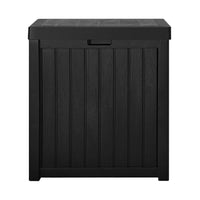 Outdoor Storage Box 195L Organiser Garden Bench Deck Toy Shed Tool Black