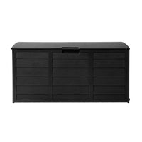 Outdoor Storage Box 290L Lockable Organiser Garden Deck Shed All Black