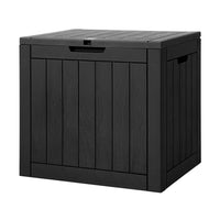 Gardeon Outdoor Storage Box 118L Container Lockable Garden Toy Tool Shed Black